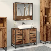 Vidaxl Komplet pohištva za kopalnico 2 pcs Star les 80 x 33 x 60 cm