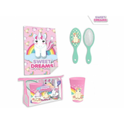 KIDS LICENSING Otroški potovalni kozmetični set (čopič, skodelica, brisača) UNICORN, KL10522