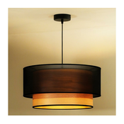 Duolla - Luster na sajli WOOD BOHO 1xE27/15W/230V precnik 45 cm crna/bež
