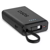 SBS OUTLET - Prenosna baterija SBS Power Delivery 10000 mAh črne barve