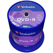 Verbatim VERBATIM DVD+R 4,7 GB 16X 100 KOSOV ZA SNEMANJE IN SHRANJEVANJE PODATKOV