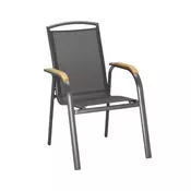 Ambia Garden STOL tikovina pletivo iz umetne mase aluminij antracit, črna