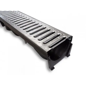 Slivnik kanalica sa metalnom rešetkom Twister, 100cm, Hrom