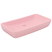 MAISON CHIC Razkošen Umivalnik - Kopalna umivalnik - Lavabo pravokoten mat roza 71x38 cm keramičen, (21684965)