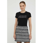 Majica kratkih rukava Armani Exchange za žene, boja: crna