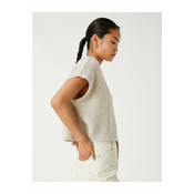 Koton Crop Sweater Stand-Up Collar