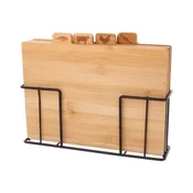 Orion Komplet 4 bambusovih kuhinjskih desk v stojalu 48693