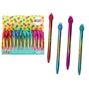 slomart LEAN TOYS Pisalo z ananasom v sijaju, zlato, barvito, modri vložek 0,7mm, mix