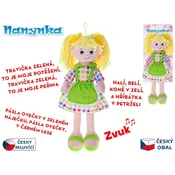 Lutka Nanynka rumena 50 cm mehko telo na baterije češko govorjenje in petje