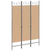 Vidaxl 3-panelni pregradni zid Bež 120 x 180 cm Blago