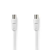 Nedis Koaksialni kabel | IEC (koaksialni) moški | IEC (koaksialni) moški | Ponikljano | 90 dB | 75 ohmov | Dvojno zaščiten | 10,0 m | Okrogla | PVC | Bela | ovojnica