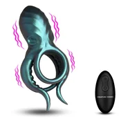 Vibracijski obroček za penis Creature Cocks - Octo Grip, moder