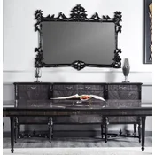 Casa Padrino luxury baroque sideboard with mirror gray/black - Luxury furniture in baroque style - Baroque furniture - Baroque furnishings - Noble & Magnificent