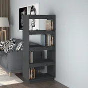 Vidaxl Knjižna omara za razdelitev prostora siva 60x35x135 cm borovina