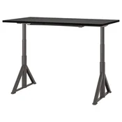 IDASEN Podesivi radni sto, crna/tamnosiva, 160x80 cm