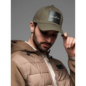 Ombre Mens baseball cap with visor and large patch - khaki