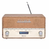 DAB+ FM Radio | Bluetooth | AUX | Sat i Alarm | Svijetlo Drvo | DENVER