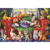Trefl - Puzzle Cats on Sofa 1500 - 1 500 kosov