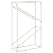 Vidaxl Stojalo za drva belo 60x25x100 cm hladno valjano jeklo