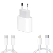 Hitri polnilni kabel USB-C 20 W za iPhone 15 Pro, 14, 13, 12 Pro Max, podatkovni kabel 1 C - C 67 W, Lightning 37 W 2 m, 3 kosi