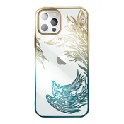 Kingxbar Luksuzni ovitek Kingxbar Phoenix za iPhone 14 Plus s kristali - zlato-modri