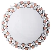 Kayoom STENSKO OGLEDALO, 80/80/1,6 cm kovina, steklo, leseni material