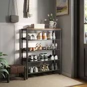 Songmics Omar za čevlje 5 polic 30x75x93 cm rjava črna