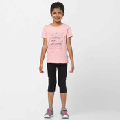 Klasicna pamucna majica djecja ružicasta s printom