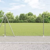 Vanjski Euro Ograda s Betonskom Podlogom 10 x 1,2 m Srebrna