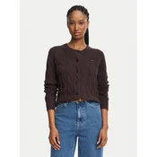Tommy Hilfiger Pletena jopica WW0WW52191 Temno rjava Regular Fit
