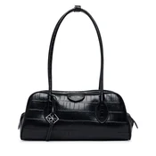 Calvin Klein Ročna torba Emblem Trio Croco Shoulder Bag LV04F3780G Črna