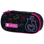 Pernica prazna ovalna 1zip 1 preklop AC6 Lo&Ve 24.Astrabag 505023046 crno-roze