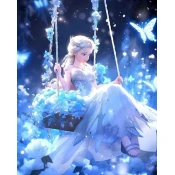 Norimpex - Puzzle Diamantova slika: Elsa na gugalnici 30x40cm - 1 - 39 kosov