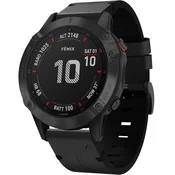GS Usnjen pašček Quickfit 26 mm za Garmin, črne barve