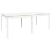 Vidaxl Vrtna miza bela 203,5x100x76 cm trdna borovina