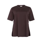KAFFE CURVE Majica Jenna temno rjava