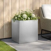Vidaxl Vrtni lonček Srebrna 25 x 25 x 25 cm Nerjaveče jeklo