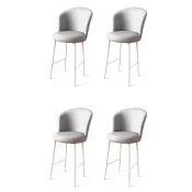 Hanah Home Set barskih stolica Uras, 4 komada, Sivo-beli
