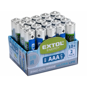 Extol Energy Cinkov-kloridne baterije, 20ks, 1,5V AAA (R03)