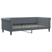 Vidaxl Dnevna postelja brez vzmetnice temno siva 90x190 cm žamet