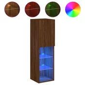 MAISON CHIC TV omarica - TV stojalo - Televizijska omarica z LED lučkami rjav hrast 30,5x30x102 cm, (21699314)