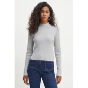 Pulover MICHAEL Michael Kors ženski, siva barva, MF461267BX