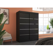 Garderobna omara z drsnimi vrati Luft - 150 cm - črna