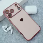 Maska Heart Frame za iPhone 17 Pro Max roze