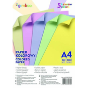 Gimboo Komplet barvnih papirjev A4, 80 g/m2, 100 listov, mešanica pastelnih barv