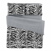 Crno-bijela pamucna posteljina za bracni krevet/s produženom plahtom 200x220 cm - Mila Home