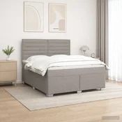 Boxspring krevet s madracem Sivosmeđa 140 x 200 cm Tkanina Smeđesiva 200 x 144 x 140.5 cm