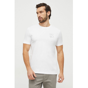 Pamucna majica HUGO za muškarce, boja: bijela, s tiskom