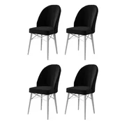 Hanah Home Set stolica Ritim, 44x96x42 cm, 4 komada, Crno-bele