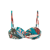 BUFFALO Bikini zgornji del slonovina/cijansko modra/rjasto rjava/temno zelena